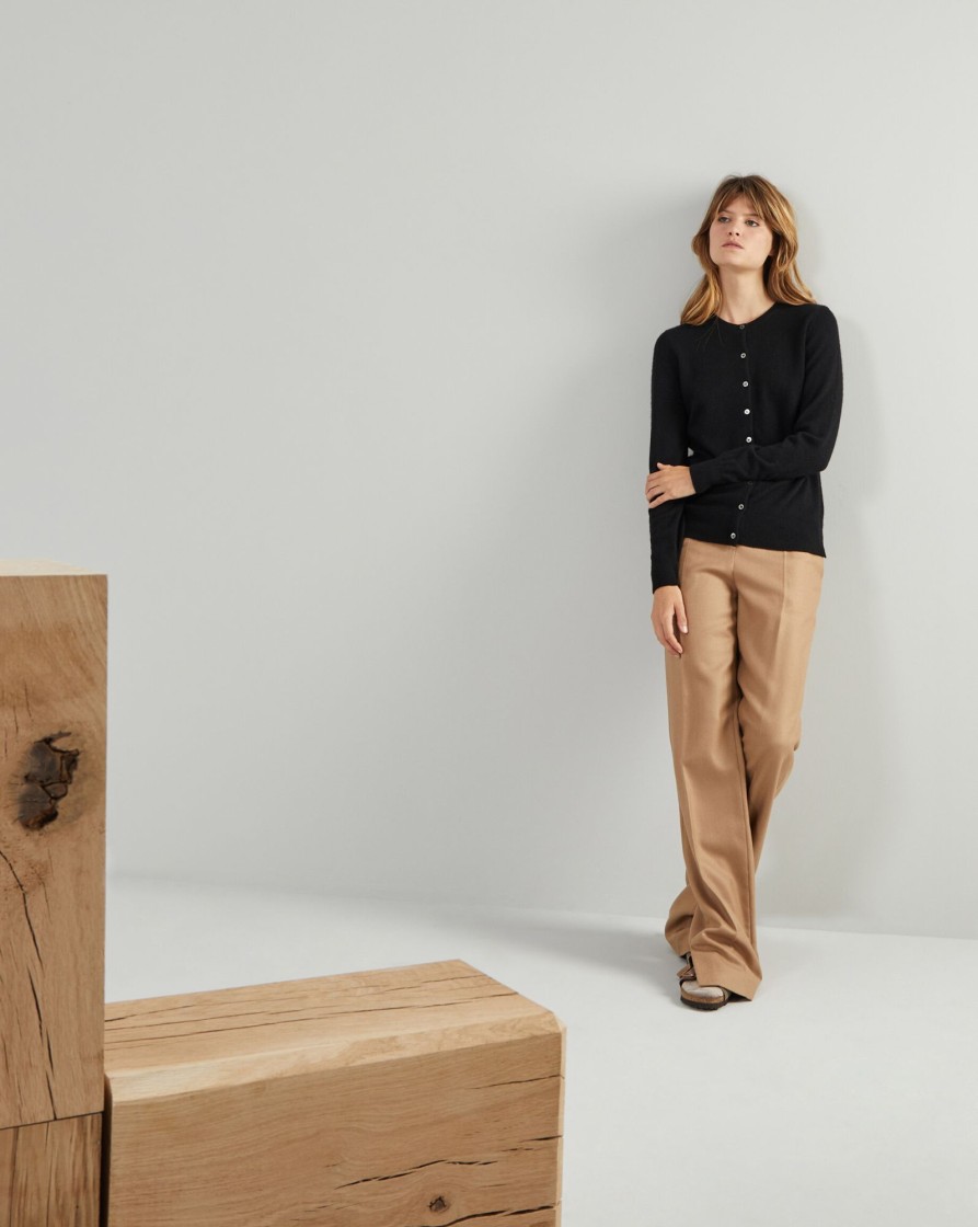 Wide cashmere pants , in black - RODIER
